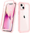 iPhone 13 Full Body Bumper Case, Anti-Scratch Screen Protector, Slim, Shockproof, Dustproof, Lightweight, Pink...