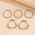 Jumwrit 5pcs Layered Beaded Bracelets Set for Women Dainty Stretch Elastic Round Ball Beads Chain Tube Bangle Bracelets Boho Stackable Bracelets T...