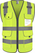 Safety Vest for Men High Visibility Vest with 9 Pockets, Hi Vis Reflective Vest with Reflective Strips, Reflective Vest for Men Construction, Meet...