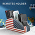 Remote Control Holder PU Leather TV Remote Caddy for Table, 5 Compartments Nightstand Organizer for Bedroom Accessories/Bedside Remotes/Media Cont...