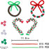 GREENTIME 1000pcs Christmas Tri Beads Christmas Beaded Ornaments Kit Beads Red Green White Triangle Beads Candy Cane Ornament Craft Kit for Christ...