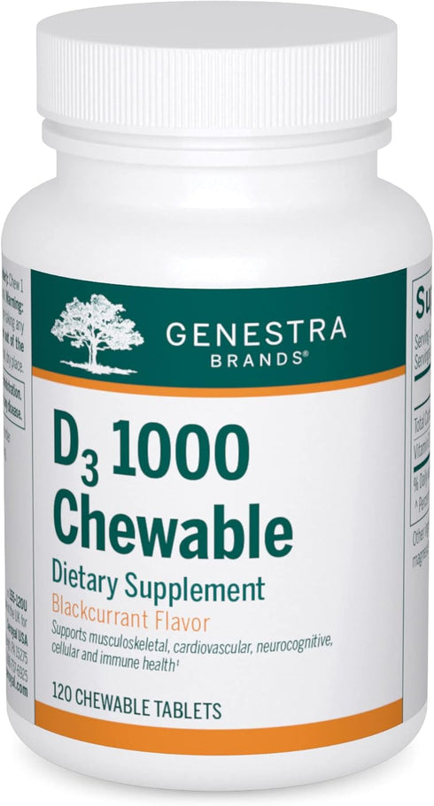 Genestra Brands D3 1000 Chewable | Vitamin D Supplement | 120 Chewable Tablets | Natural Blackcurrant Flavor...