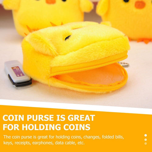Unomor Zipper Wallet 6Pcs Lovely Small Yellow Chicken Coin Purses Chick Shape Change Purses Wallets...