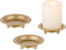 Inweder Iron Plate Candle Holder: Gold Candle Plate for Pillar Candles, Set of 3 Candle Tray, Candle Dish, Decorative Pedestal Candle Stand for Pi...