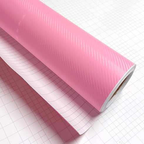 DIYAH 3D Pink Carbon Fiber Film Twill Weave Vinyl Sheet Roll Wrap DIY Decals 12" X 60" (1FT X 5FT)...