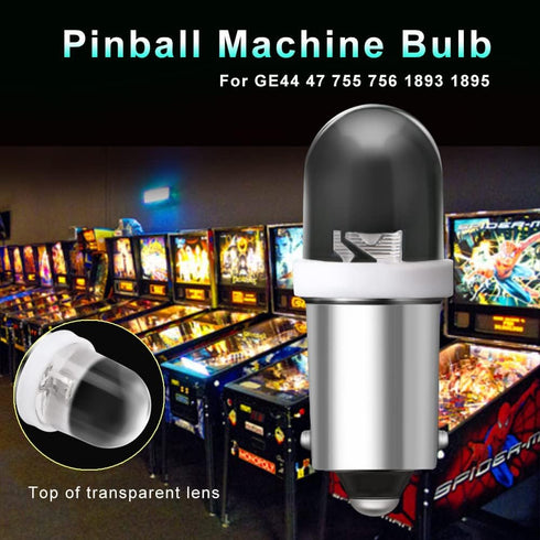 Keiurot GE44 47 756 755 Bulb Ba9s Led Bulbs for Pinball Led Bulbs Pinball Machine Light Bulb Fits Fender 1893 1895 Light Bulb 6.3V 6V DC White Pac...
