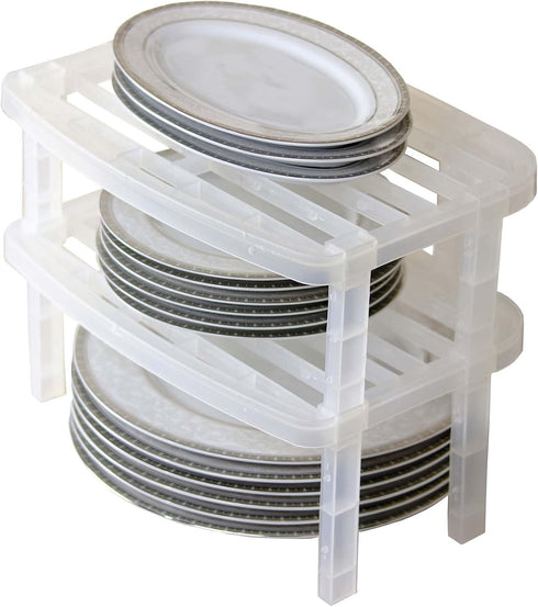 DecoBella Stackable Shelves for Cabinets and Countertop, Storage Organizer 2 Layer Shelves for Undersink, Pantry, Kitchen, Bathroom, Laundry Room,...