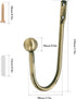 Curtain Holdback, 2 Pcs Wall Mounted Drapery Tiebacks with Screws, Heavy Duty Metal Decorative Window Drapery Holder Curtain Hook, Brass...
