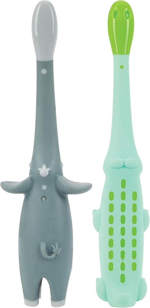 Dr. Talbot's Toddler Training Toothbrush for Kids - (2-Pack) - 6+ Months - Alligator/Elephant...