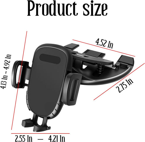 Car Phone Holder for CD Slot, Cell Phone Mount for CD Player, Magnetic or One Button Release, Silicone Pad Protection and 360° Rotation, Compatibl...