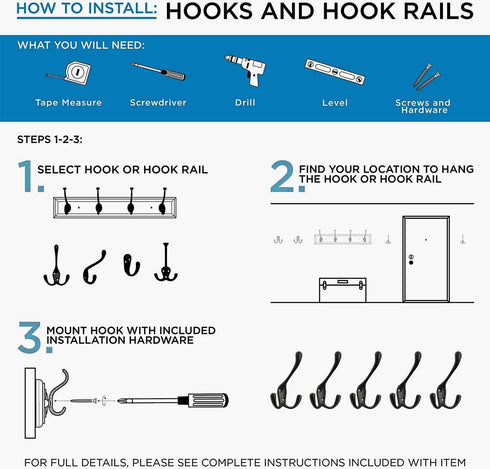 Coat Hooks with Three Flared Prongs,3.5 Inch Heavy Duty Coat Hat Hook 5 Pack Satin Nickel...