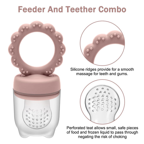 MISSLILI Baby Silicone Fruit Food Feeder Pacifier & Breastmilk Popsicle Freezer Molds,BPA Free Baby Food Storage Containers Frozen Ice Tray for Ba...
