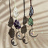 Handmade Crystal Window Car Hanging Ornaments Rear View Mirror Car Decor Raw Stone Healing Crystals Moon and Star Decorative Car Accessories (Cele...