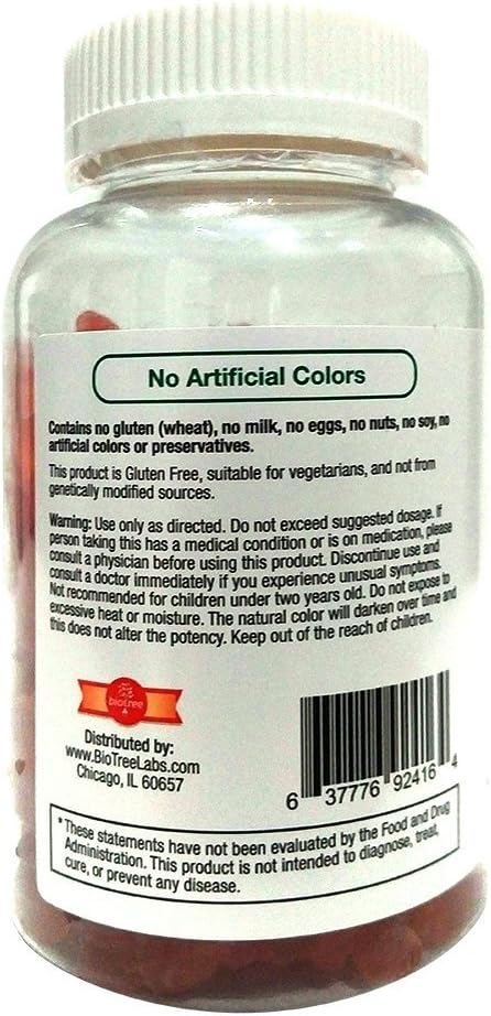 BioTree Labs Vitamin D Gummy Bears - Pack of 100, for Adults & Kids | Peach & Cherry Flavored Chewable Vitamin D3 | Great for Healthy Bones, Teeth...