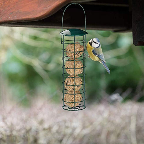 Suet Ball Bird Feeder Outdoor Hanging Metal Wire Wild Bird Feeder Fat Ball Food Feeder (2)...