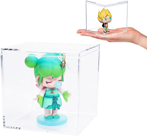 Kamehame Acrylic Boxes for Display 3 Pack Clear Plastic Square Cube, 3.3x3.3x3.3Inch/85x85x85mm Small Acrylic Box with Lid, Candy Pill and Tiny Je...