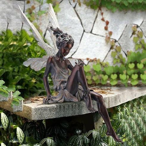Angel Figurine Outdoor Garden Fairy Statue, 9 ''Garden Sculpture Resin Angel Craft Home Table Ornaments for Lawn Yard Art Porch Patio Decorations ...