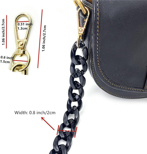 Decker DIY 40 Inches Acrylic Purse Chain Plastic Handbag Strap Shoulder Cross Body Strap with Metal Buckles...