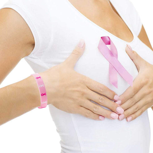 48 Pcs Breast Cancer Bracelets- Pink Ribbon Breast Cancer Awareness Silicone Wristbands Hope Faith Strength Courage Wristbands for Party Supplies ...