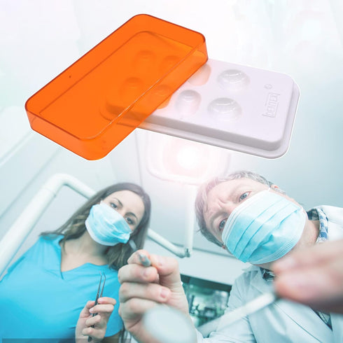 Angzhili 1 Piece Dental Palette with Cover,8 Slot Dental Resin Palette,Resin Shading Box for Mixing Resin Placement,Dental Lab Equipment...