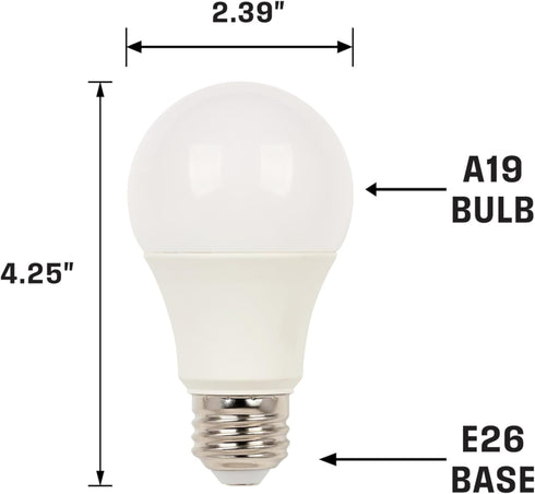 Westinghouse 5229120 14 Watt (100 Watt Equivalent) A19 Daylight LED Light Bulb, Medium Base, 6 Pack...
