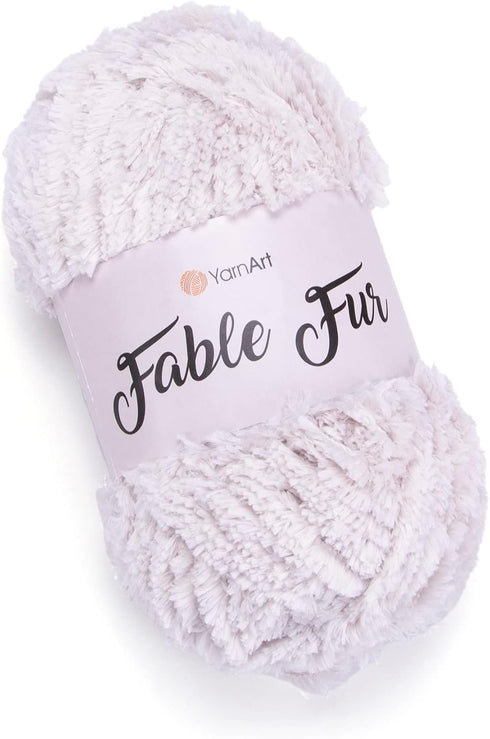 Yarnart Fable Fur Yarn (100gr), Soft Fur Yarn Chunky Fluffy Faux Fur Yarn Fuzzy Fur Yarn Eyelash Yarn for Crochet Knit Clothes Knitting Super Bulk...