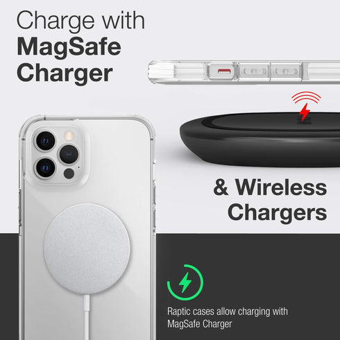 RAPTIC Clear Case Compatible with iPhone 12 Pro Max Case, Anti-Yellow Slim Cover, Shock Absorbing Rubber, Scratch Resistant Protective Case, Fits ...