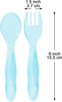 Youngever 18 Pcs Plastic Toddler Utensils, Plastic Kids Forks Kids Spoons, Large Size, Set of 9 in 9 Coastal Colors...