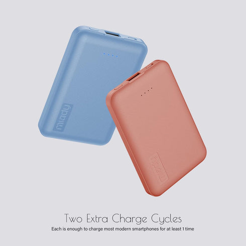 Miady 2-Pack 5000mAh Mini Portable Charger, Power Pack with 5V 2.4A USB Output, Power Bank Phone Charger for iPhone XR, 11, 12, Android Phones and...