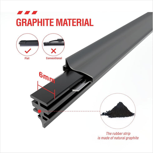 26 inch Frameless Adjustable Size of Universal 4 PCs Refills Replacement Windshield Wiper Refills Replacement for Tesla,Toyota,Hyundai,Honda Front...