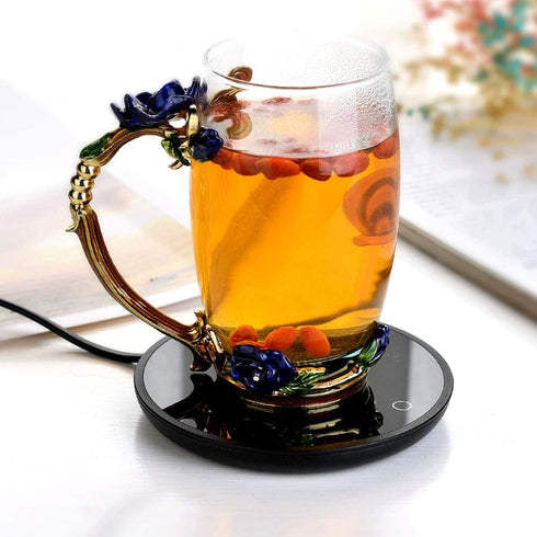 Cup Warmer Pad, Portable Electric Waterproof Touch Heating Cup Mat Coffee Mug Warmer Pad Beverage Heater for Coffee Tea Milk, Waterproof/Electrici...