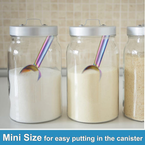 3OZ Mini Scoop Set of 2, P&P CHEF Stainless Steel Small Ice Cube Scoop Candy Sweet Scoops for Home Bar Buffet Wedding Canisters, Easy Clean & Dura...
