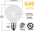 Abeja G40 LED Frosted Light Bulbs, 0.6W Shatterproof Plastic LED Bulbs, Frosted Globe Light Bulbs Fits C7/E12 Candelabra Base, for Outdoor String ...
