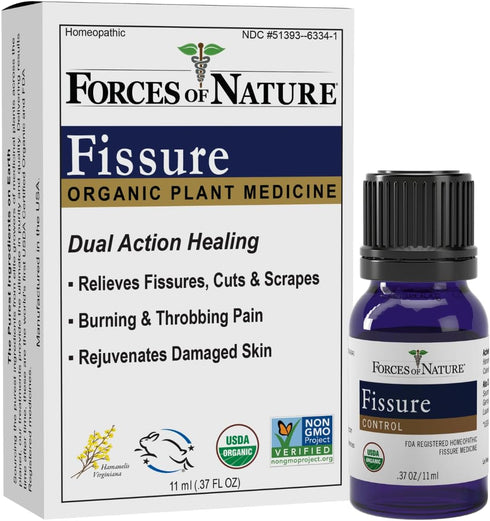 Forces of Nature Fissure Control, Organic Homeopathic Treatment with Witch Hazel for Anal Fissures, Hemorrhoid Related Irritation & Discomfort, Fa...