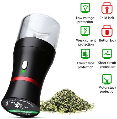 Electric Herb Grinder COMPACT Size, Fast Grinding for Flower Buds, Updated 6 Blades Spice Grinder, USB-Rechargeable Electric Grinder with 2 x 1.7o...