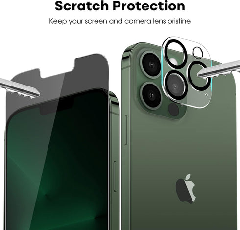 JETech Privacy Screen Protector for iPhone 13 Pro 6.1-Inch with Camera Lens Protector, Anti-Spy Tempered Glass Film, Easy Installation Tool, 2-Pac...