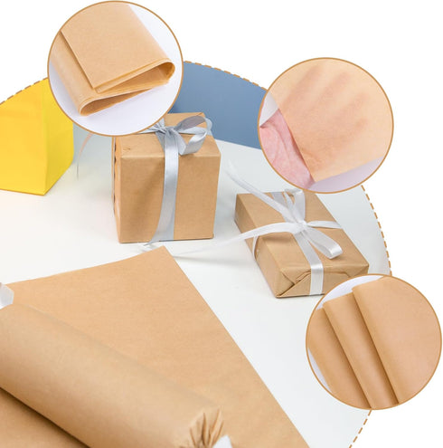 Koogel 330 Sheets Tissue Paper Bulk, Kraft Tissue Paper Brown Gift Wrapping Paper 14 x 10 Inch Craft Tissue Paper for Wedding Birthday DIY Project...