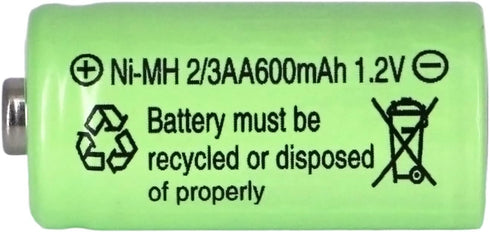 10 Packs 2/3AA Size Rechargeable Batteries 600mah 1.2V Ni-MH for Flame Solar Lights,Fairy Lights,Solar Yard Lights,Solar Lights(They are not AA St...