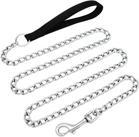 Beirui Premium 6 Foot Chain Heavy Duty Dog Leash - Soft Padded Handle Lead - Perfect Basic Leashes for Large & Medium Size Pets Walking,Traffic Tr...