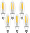 Ganiude E12 Dusk to Dawn Light Bulbs Outdoor, C35 B11 5W 60W Equivalent 500LM 2700K Warm White Photocell Sensor Filament Candelabra Bulbs, Auto ON...