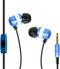 GOgroove AudiOHM HF Earbud Headphones with Mic, Deep Bass, & Comfortable Ear Gels (Blue) in-Ear Earphones Featuring Noise Isolating Design, Durabl...