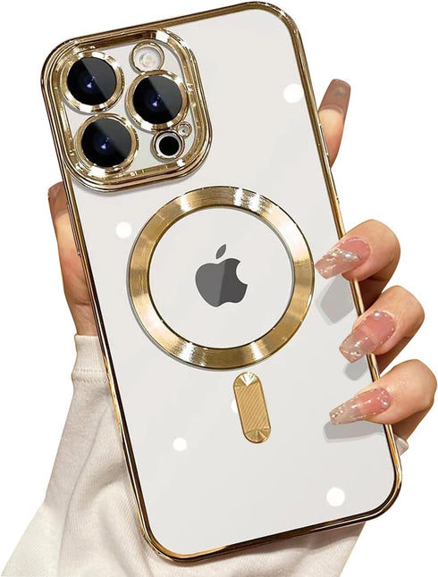 Misscase Compatible with iPhone 12 Pro Max Case MagSafe with Camera Lens Protector,Full Protection Clear Magnetic Case Compatible with MagSafe Ant...
