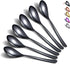 Black Tea Spoons, 6-Piece Silverware Set, Stainless Steel, 6.6 Inches, Dishwasher Safe...
