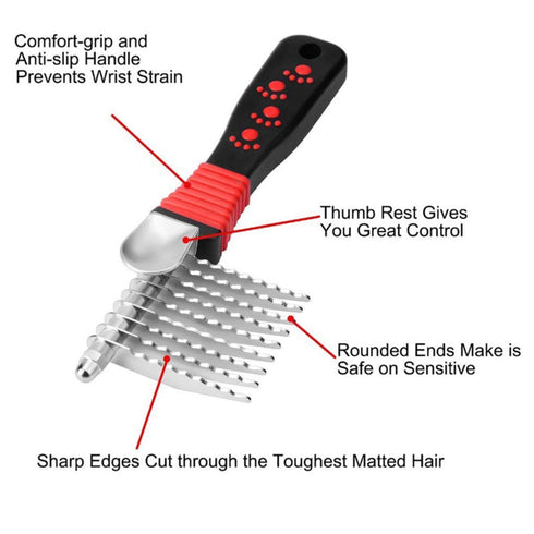 Dog Brush Kit (4 Pieces) - For Shedding, Undercoat Rake for Dogs, Small or large Long and Short Haired Dog, Cat, and Puppy- Safe & Effective inclu...