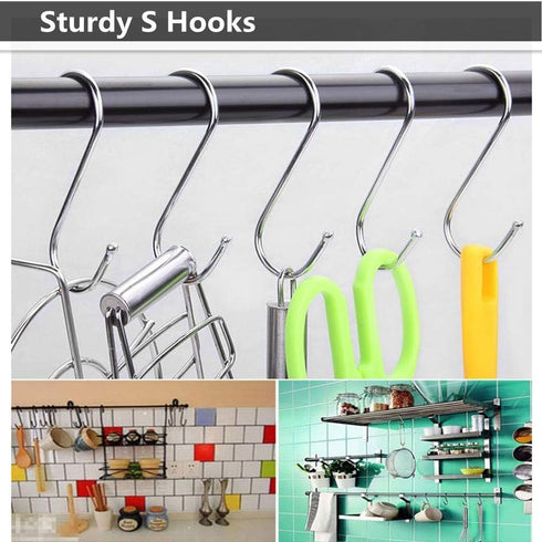 10 Pack 4.7 Inches Extra Large S Shape Hooks Heavy-Duty Metal Hanging Hooks Apply Kitchenware Bathroom Utensils Plants Towels Gardening Multiple u...