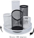 360-Degree Rotating Multi-Functional Pen Holder, 5 Compartments Large Storage Capacity Mesh Desk Organizer, Spinning Desk Office Supplies Storage,...