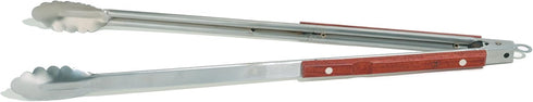 Outset QB22 Locking Stainless Steel Grill Tongs Extra Long 22", Rosewood Handles...