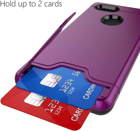 Teelevo Wallet Case for Google Pixel 3, Dual Layer Case with Card Slot Holder and Integrated Kickstand for Google Pixel 3 - Purple...