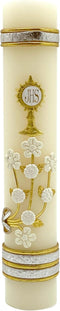 Angelitos de Mexico First Communion Prayer Candle Adorned with The Holy Spirit Dove A Blessed Mass Religious Keepsake...