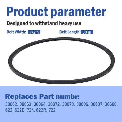 26-9672 Snow Thrower Auger Belt for Toro 26-9672 and Murray 3526MA (1/2" X30")...